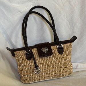 Brighton Tan and Brown Woven Shoulder Bag